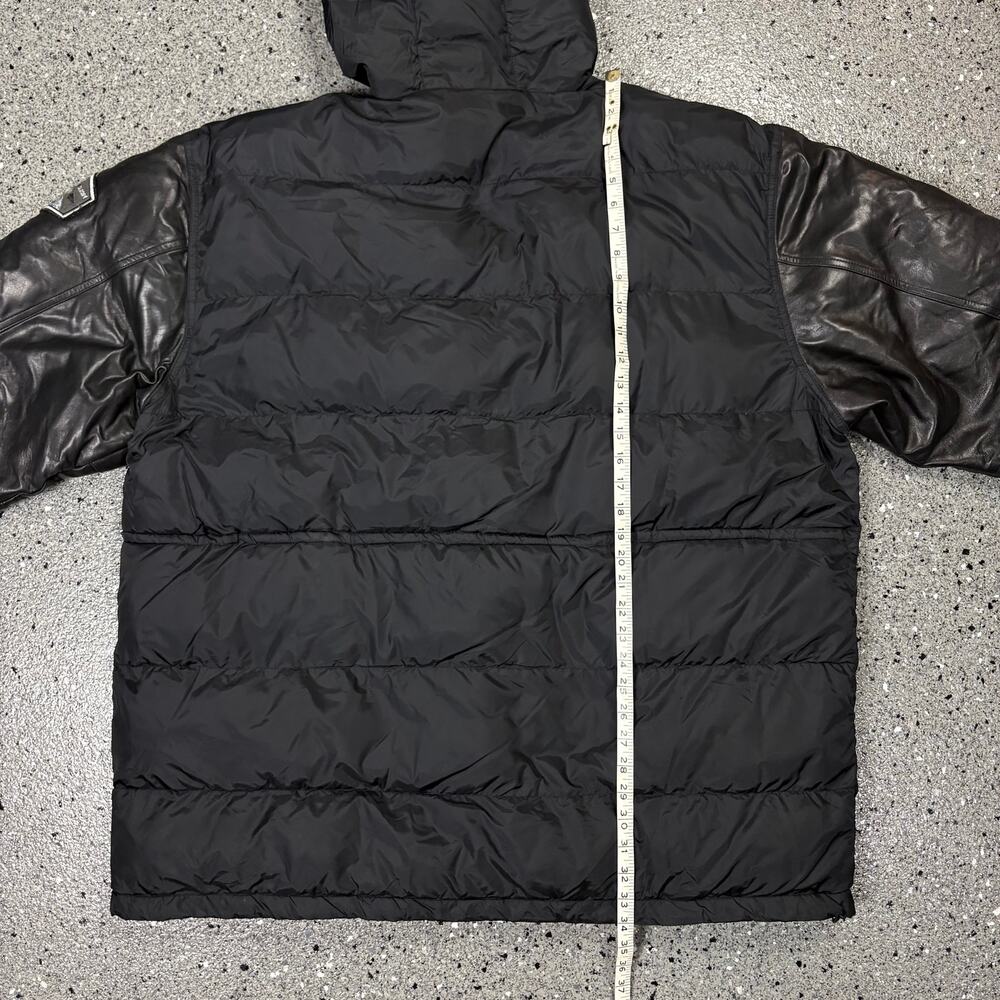 Vintage Y2k Pelle Pelle Marc Buchanan Black Puffer Jacket w/ Leather Sleeves - Picture 9 of 9